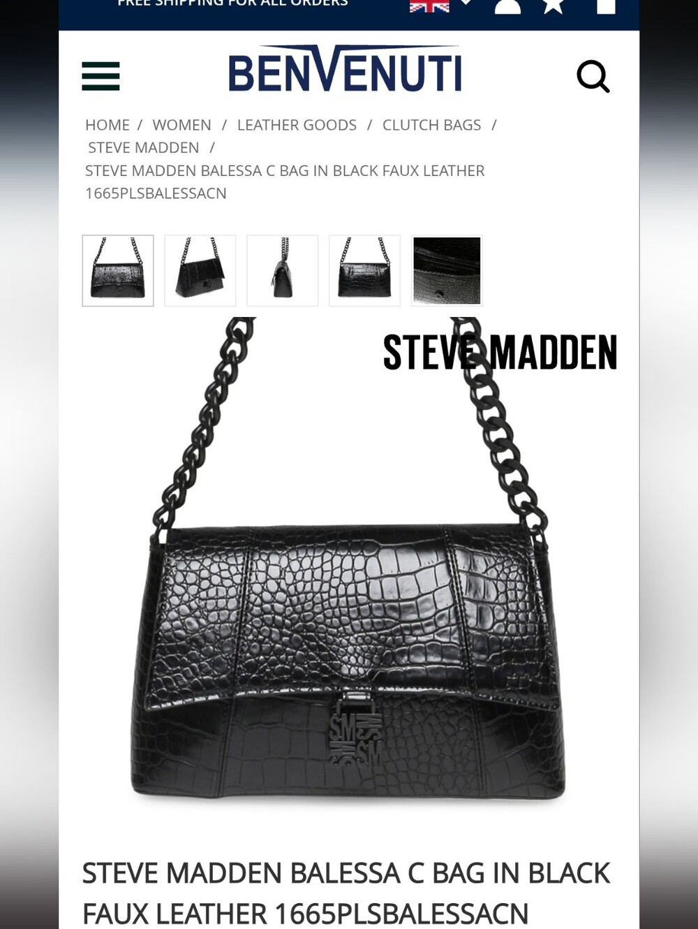 Steve Madden Black Crossbody